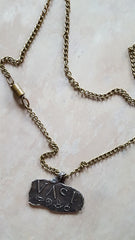 Vast pure silver necklace with rustic patina